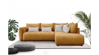 Canapé d'angle droit convertible 5 places SORENO