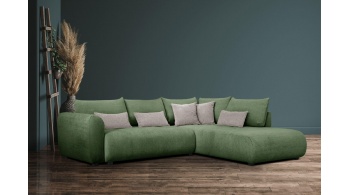 Canapé d'angle droit convertible 5 places SORENO