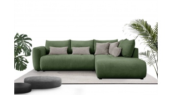 Canapé d'angle droit convertible 5 places SORENO