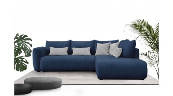 Canapé d'angle droit convertible 5 places SORENO