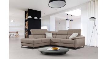 Canapé d'angle gauche avec appuis-tête réglables 5 places TAUNUS