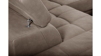 Canapé d'angle gauche avec appuis-tête réglables 5 places TAUNUS