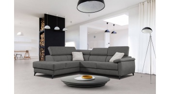 Canapé d'angle gauche avec appuis-tête réglables 5 places TAUNUS