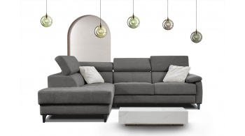 Canapé d'angle gauche avec appuis-tête réglables 5 places TAUNUS