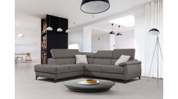 Canapé d'angle gauche avec appuis-tête réglables 5 places TAUNUS