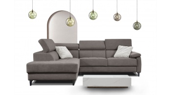 Canapé d'angle gauche avec appuis-tête réglables 5 places TAUNUS