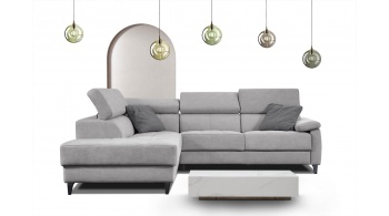 Canapé d'angle gauche avec appuis-tête réglables 5 places TAUNUS