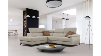 Canapé d'angle gauche avec appuis-tête réglables 5 places TAUNUS