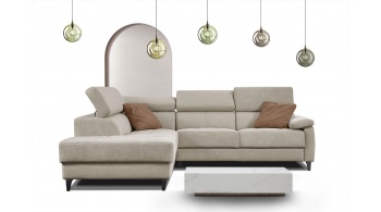 Canapé d'angle gauche avec appuis-tête réglables 5 places TAUNUS