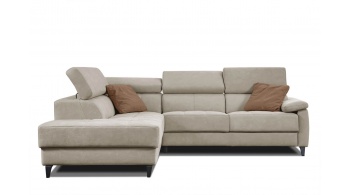 Canapé d'angle gauche avec appuis-tête réglables 5 places TAUNUS