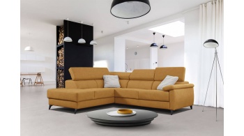 Canapé d'angle gauche avec appuis-tête réglables 5 places TAUNUS