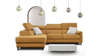 Canapé d'angle gauche avec appuis-tête réglables 5 places TAUNUS