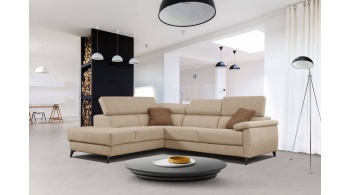 Canapé d'angle gauche avec appuis-tête réglables 5 places TAUNUS