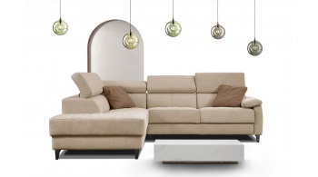 Canapé d'angle gauche avec appuis-tête réglables 5 places TAUNUS