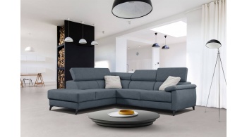 Canapé d'angle gauche avec appuis-tête réglables 5 places TAUNUS