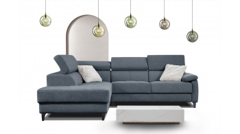 Canapé d'angle gauche avec appuis-tête réglables 5 places TAUNUS