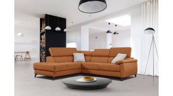 Canapé d'angle gauche avec appuis-tête réglables 5 places TAUNUS