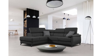 Canapé d'angle gauche avec appuis-tête réglables 5 places TAUNUS