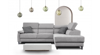 Canapé d'angle droit avec appuis-tête réglables 5 places TAUNUS