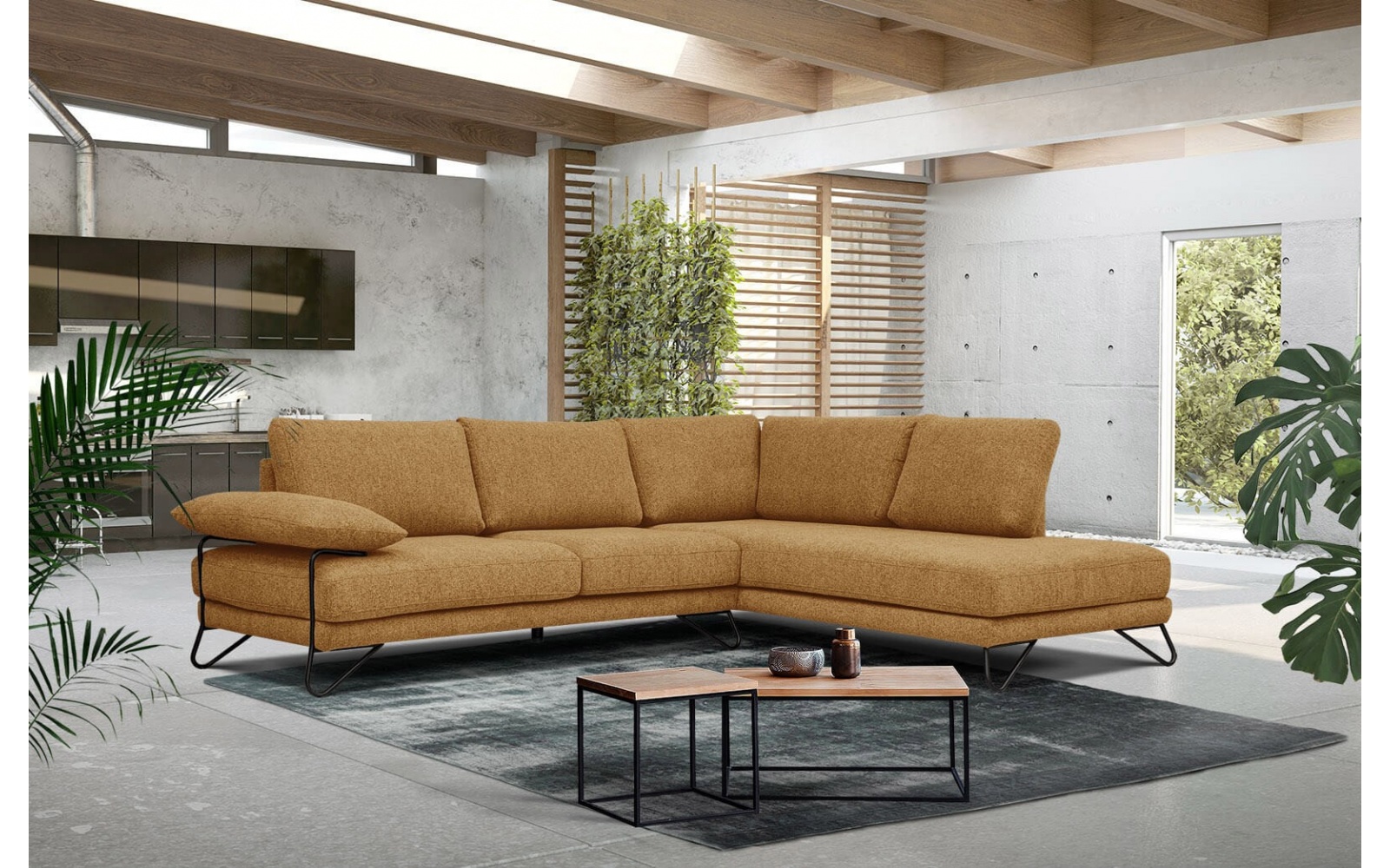 Canapé d'angle droit 5 places LORI