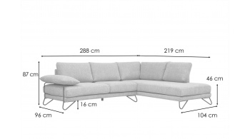 Canapé d'angle droit 5 places LORI