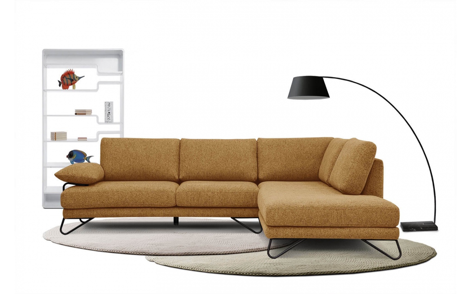 Canapé d'angle droit 5 places LORI