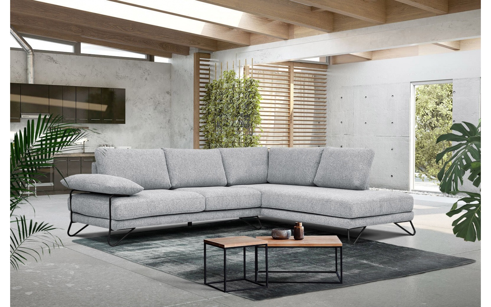 Canapé d'angle droit 5 places LORI