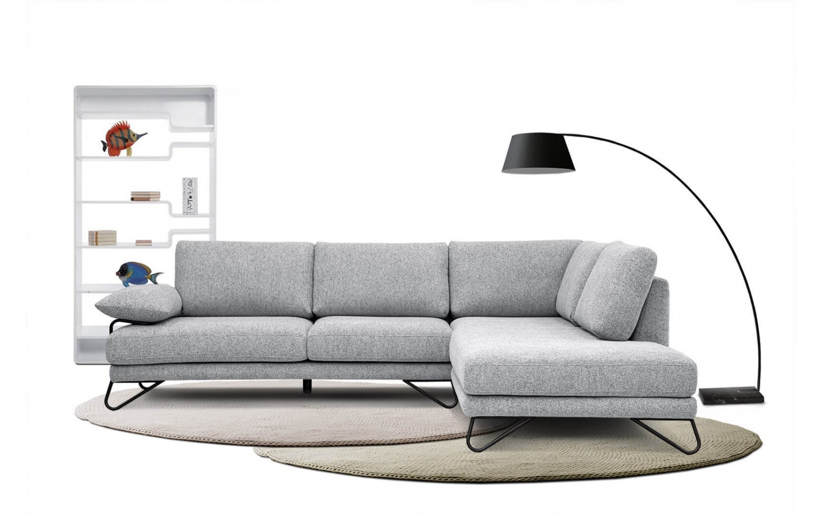 Canapé d'angle droit 5 places LORI