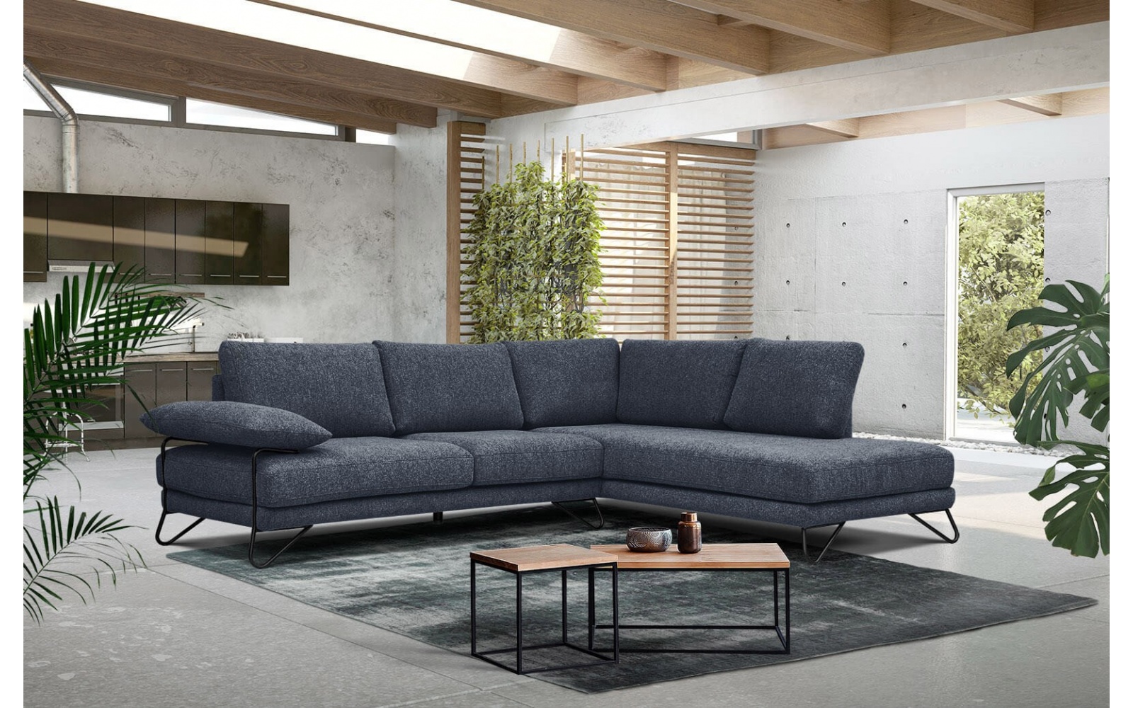 Canapé d'angle droit 5 places LORI