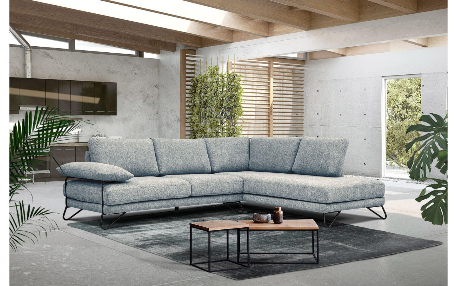 Canapé d'angle droit 5 places LORI