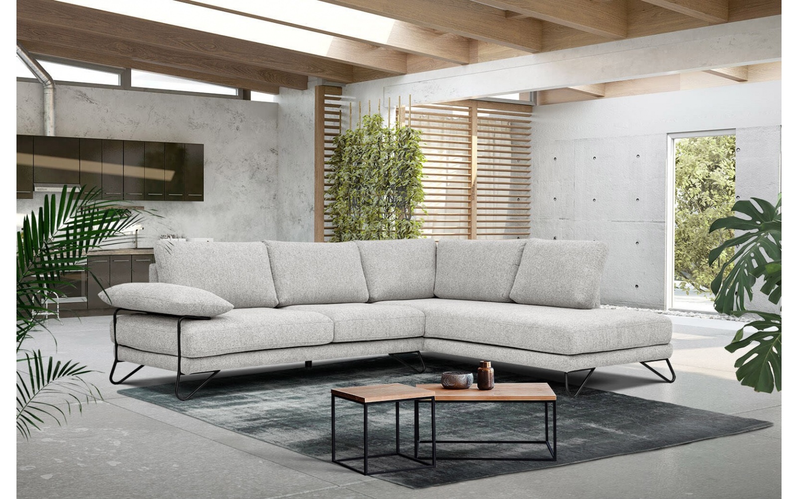 Canapé d'angle droit 5 places LORI