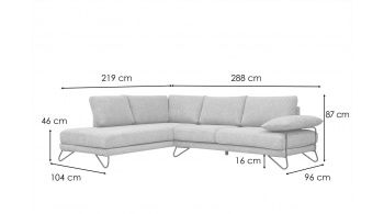 Canapé d'angle gauche 5 places LORI