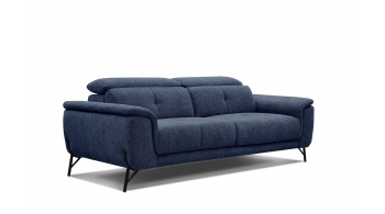 Canapé droit XXL avec appuis-tête réglables 3 places AVENA