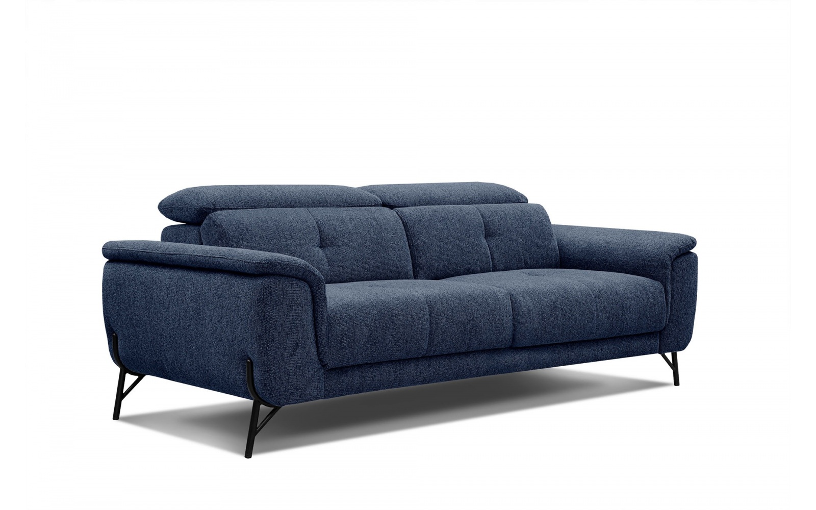 Canapé droit XXL avec appuis-tête réglables 3 places AVENA