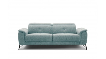 Canapé droit XXL avec appuis-tête réglables 3 places AVENA