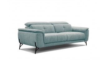 Canapé droit XXL avec appuis-tête réglables 3 places AVENA