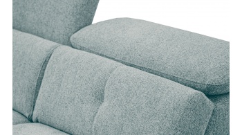 Canapé droit XXL avec appuis-tête réglables 3 places AVENA