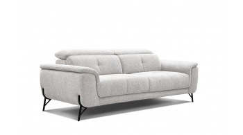 Canapé droit XXL avec appuis-tête réglables 3 places AVENA