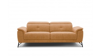 Canapé droit XXL avec appuis-tête réglables 3 places AVENA