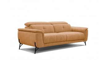 Canapé droit XXL avec appuis-tête réglables 3 places AVENA