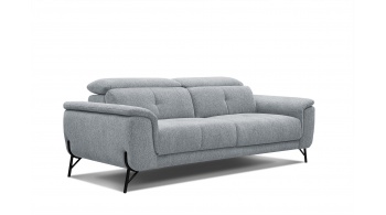 Canapé droit XXL avec appuis-tête réglables 3 places AVENA