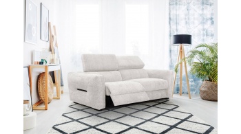 Canapé droit 3 places avec deux relax électriques CALVERA