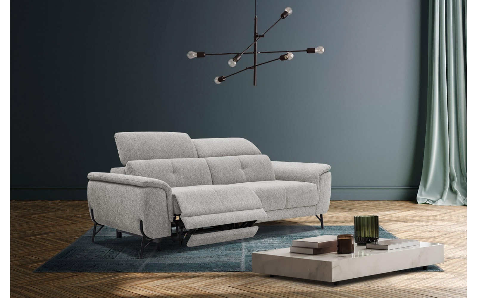 Canapé droit 3 places avec un relax électrique à côté gauche AVENA