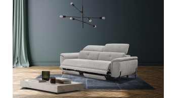 Canapé droit 3 places avec deux relax électriques AVENA