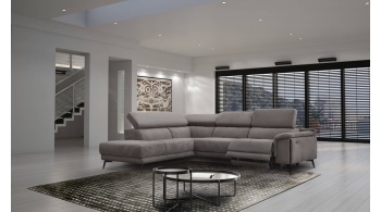 Canapé d'angle gauche avec un relax électrique 5 places MATERA