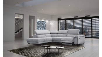 Canapé d'angle gauche avec un relax électrique 5 places MATERA