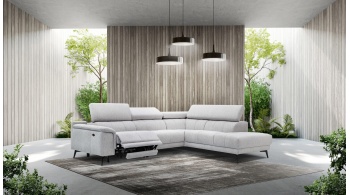 Canapé d'angle droit avec un relax électrique 5 places FIERO