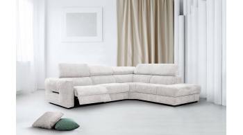 Canapé d'angle droit avec un relax électrique 5 places CALVERA