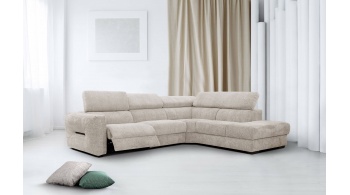 Canapé d'angle droit avec un relax électrique 5 places CALVERA