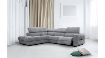 Canapé d'angle gauche avec un relax électrique 5 places CALVERA